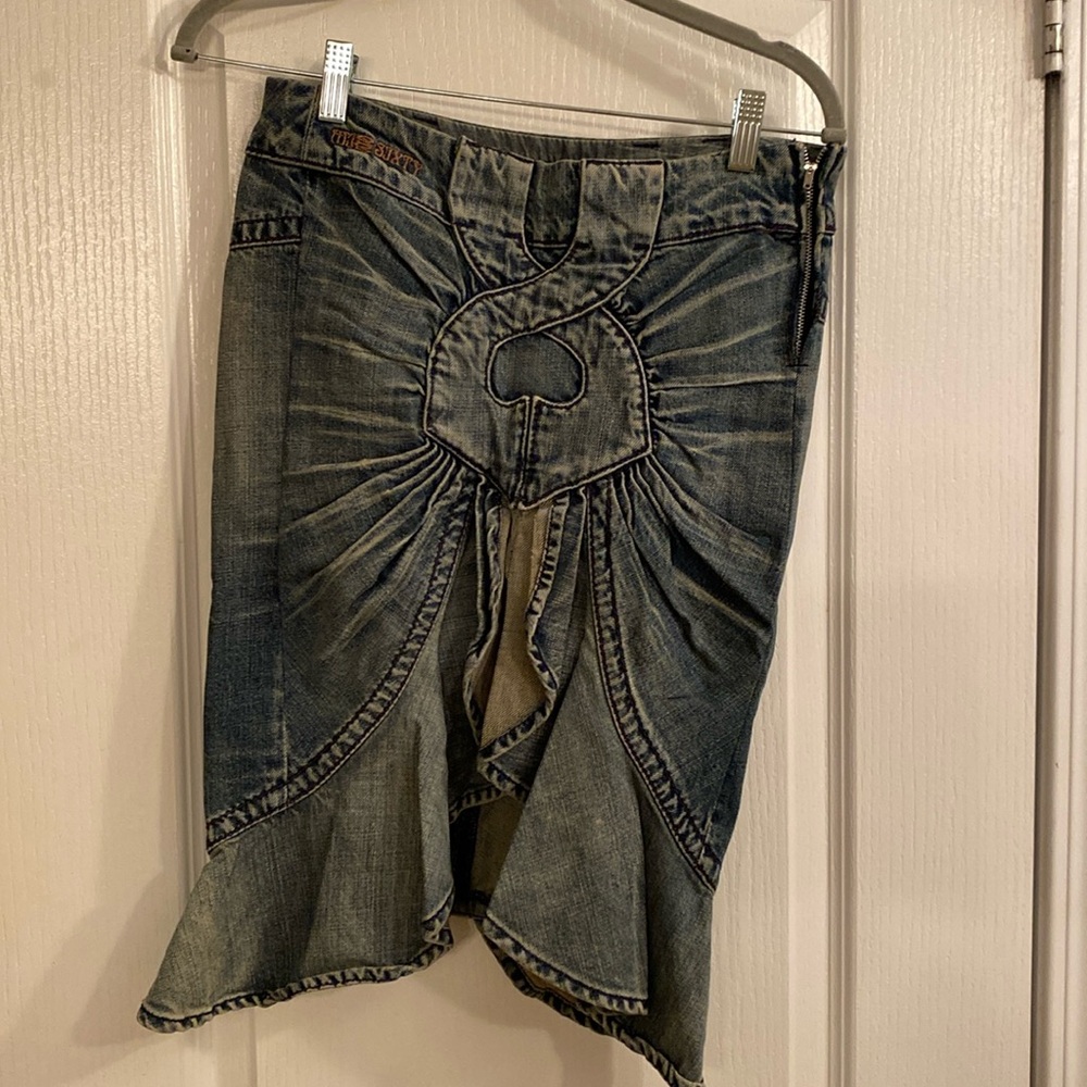 Miss Sixty Blue Denim Midi Skirt